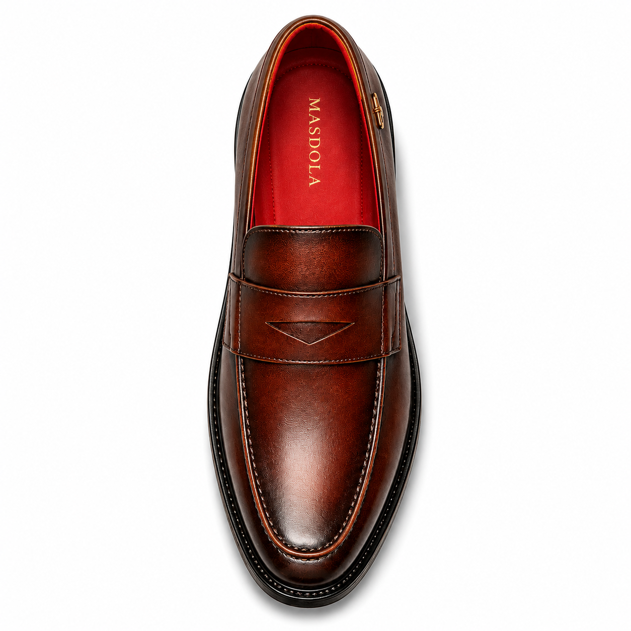 Mokasyny męskie Penny Slip-On — skóra wegańska, podeszwa kauczukowa — Masdola, ujęcie 5