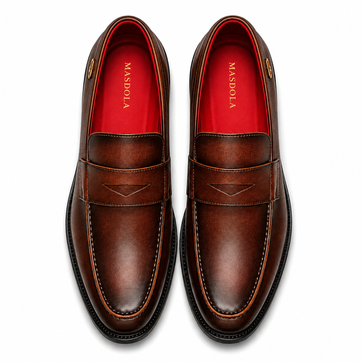 Mokasyny męskie Penny Slip-On — skóra wegańska, podeszwa kauczukowa — Masdola, ujęcie 6