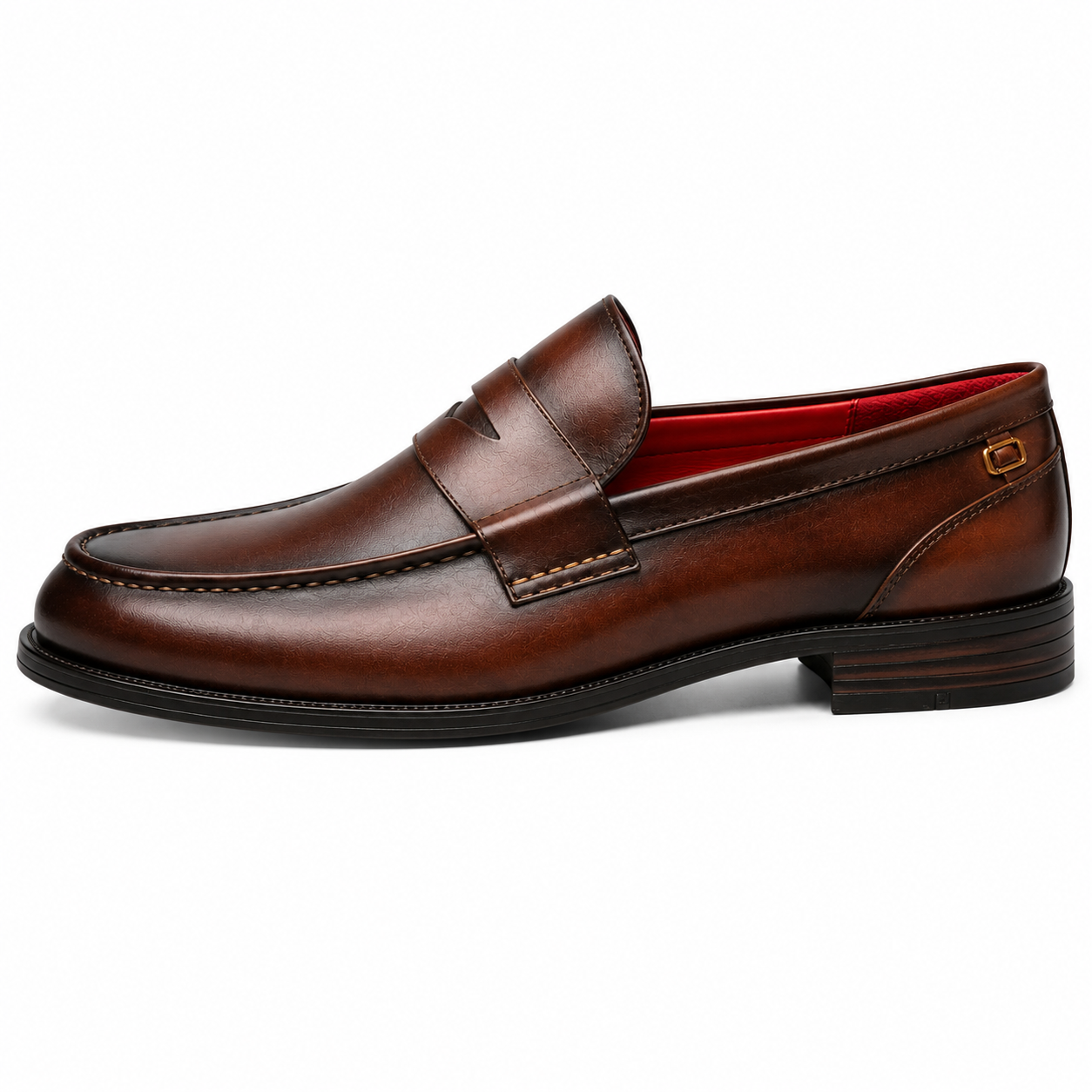 Mokasyny męskie Penny Slip-On — skóra wegańska, podeszwa kauczukowa — Masdola, ujęcie 2