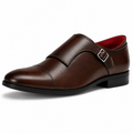 Monki męskie brąz kawowy — single monk strap, skóra wegańska (syntetyczna) — buty męskie Masdola, zdjęcie główne