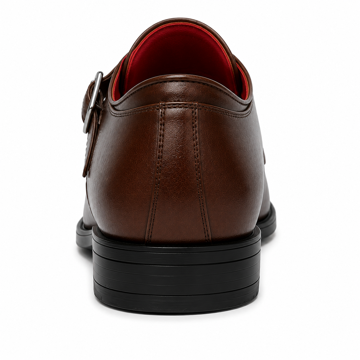 Monki męskie brąz kawowy — single monk strap, skóra wegańska (syntetyczna) — Masdola, ujęcie 4